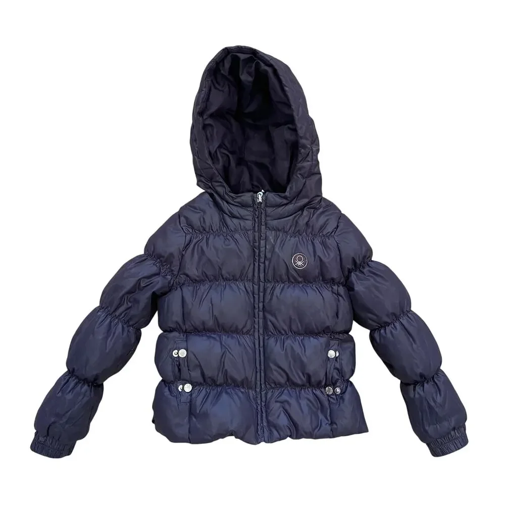 United Colors of Benetton Child's Navy Blue Puffer Coat, Hood, Unisex 18-24 Mo.